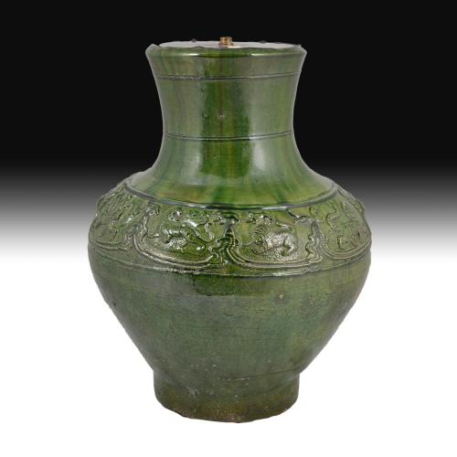 Green Glazed Hu Jar