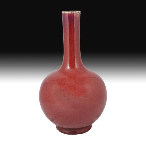 Flambé-Glazed Bottle Vase