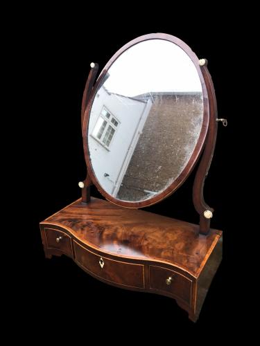 George III mahogany serpentine Toilet Mirror