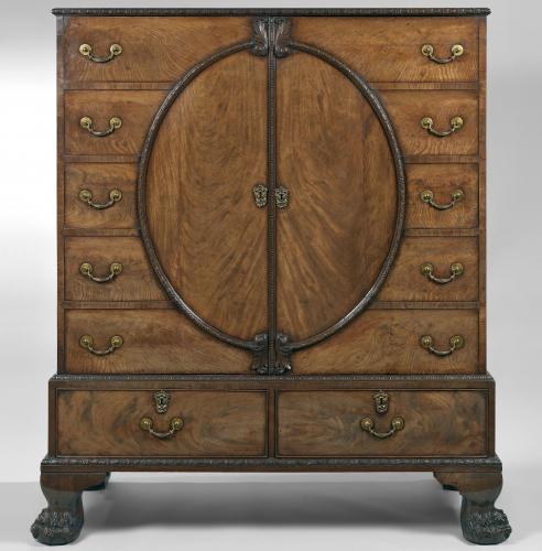 A George III Mahogany Cabinet  Attributed to William Vile   Circa 1760