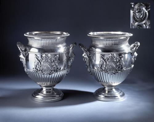 Silver and Old Sheffield Plate wine coolers