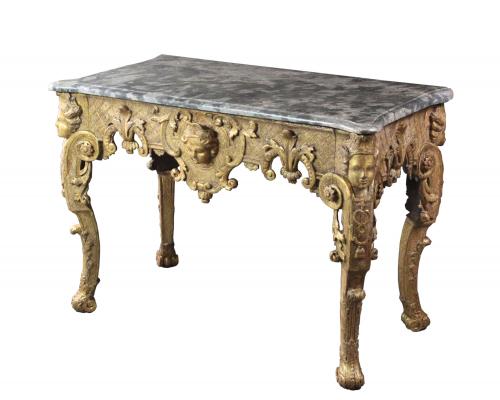 Late 17th century gilt wood console table