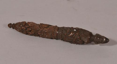 S/1785 19th Century Coquilla Nut Needle Case