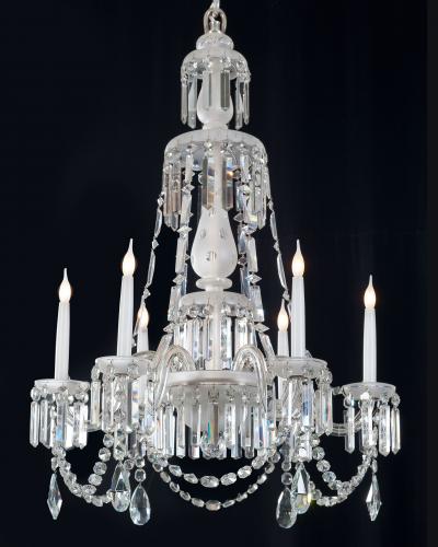A Good Quality Mid Victorian Frosted Glass Six Light Antique Chandelier, English Circa 1870