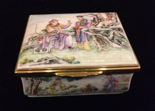 Chinese 'Famille-Rose' Porcelain Box and Cover, Qing Dynasty, Qianlong Period