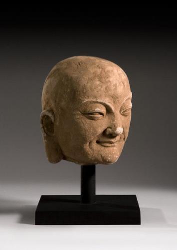 A Sandstone Head of a Lohan, Yuan Dynasty