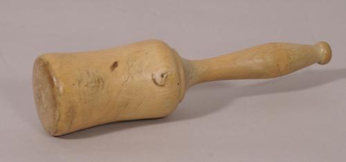 S/1841 Antique Treen Sycamore Pestle or Food Masher
