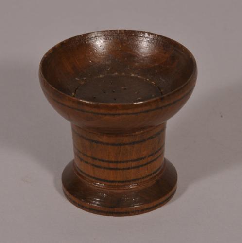 S/1982 Antique Treen 19th Century Beech Pounce Pot