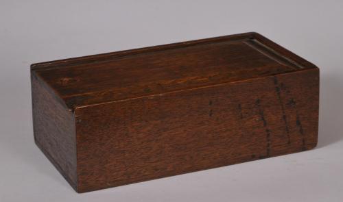 S/2092 Antique Treen 19th Century Oak Games Box