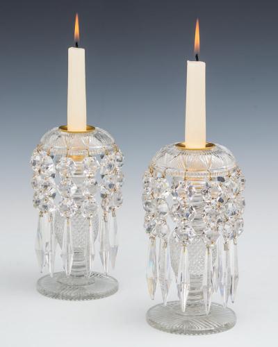 An Elaborately Cut Pair of Regency Lustres of the Finest Quality, English Circa 1820