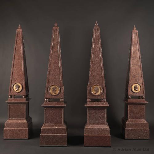Four Porphyry Marble Obelisks - © Adrian Alan Ltd, Fine Arts and Antiques