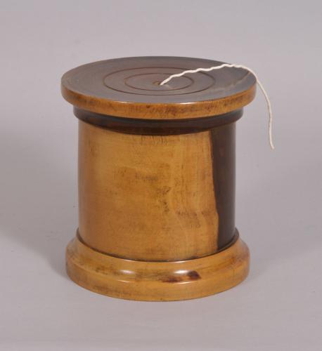 S/2134 Antique Treen 19th Century Lignum Vitae String Barrel