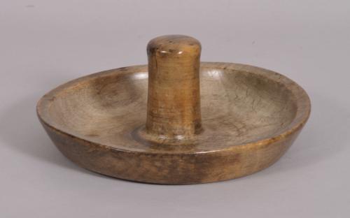 S/2139 Antique Treen 19th Century Sycamore Butter Worker