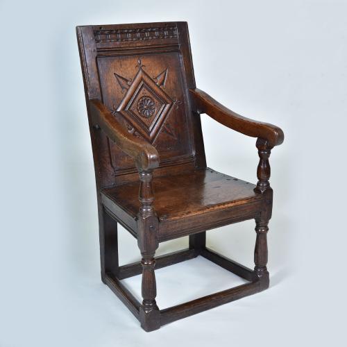 17th century Oak Wainscot Chair - circa 1670/80
