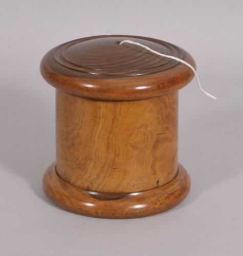 S/2161 Antique Treen 19th Century Lignum Vitae String Barrel