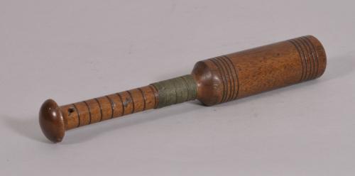 S/2178 Antique Treen 19th Century Mahogany Trout or Salmon Priest
