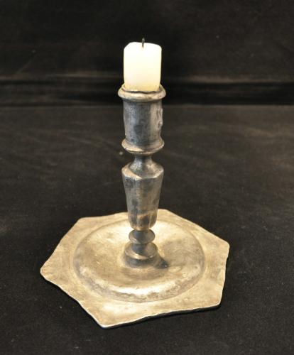 17th Century Pewter Candlestick. French