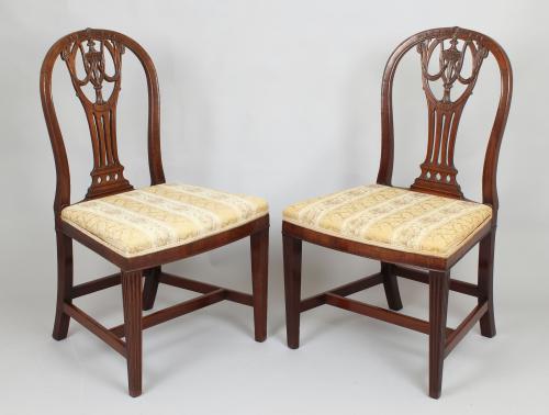 Pair of George III period mahogany side-chairs