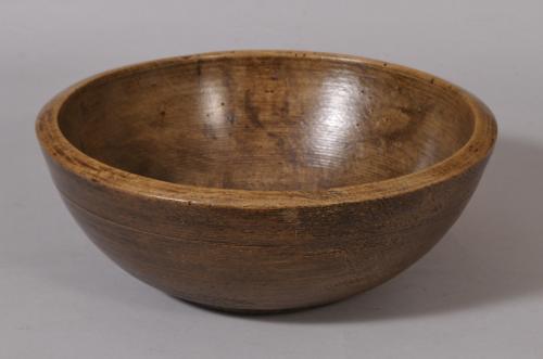 S/1466 Antique Treen 19th Century Sycamore Bowl