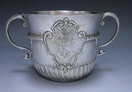 Queen Anne Britannia Silver Porringer Made by Seth Lofthouse in 1706
