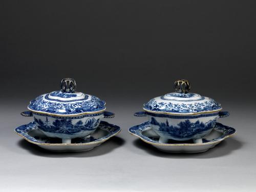 Pair of Tureens, Covers and Stands 