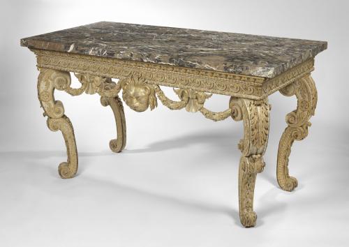 A George II white and gold carved console table attributed to Benjamin Goodison, Circa 1735