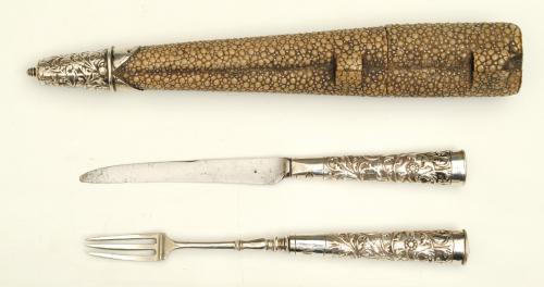 Silver Travelling Knife and Fork Set, Dutch, Circa 1760