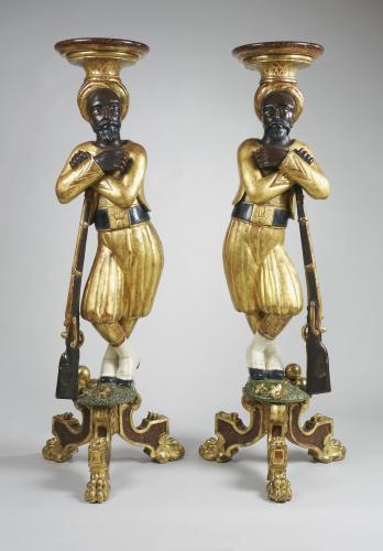A Pair of Torchères in the form of French Soldiers,  Circa 1860