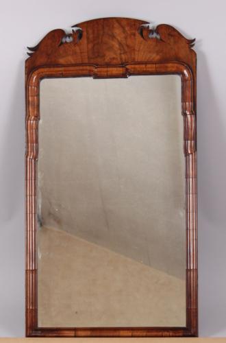 George II period walnut wall mirror