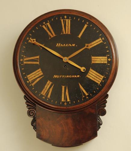 Nottingham Mahogany Wall Clock, English, Circa 1830
