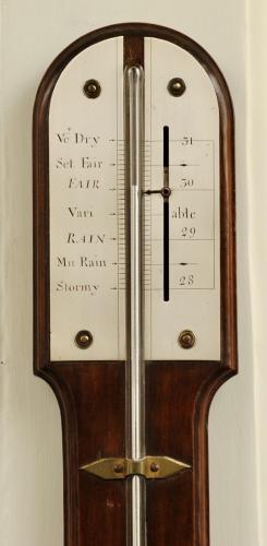 18th Century Mahogany Stick Barometer in the style of Sissons, English, Circa 1760