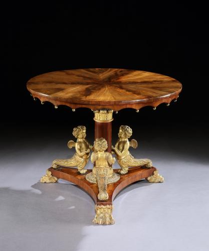 A Rare Early 19th Century Mahogany and Carved Gilt Centre Table