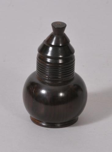 S/2461 Antique Treen 19th Century Laburnum Spice Pot
