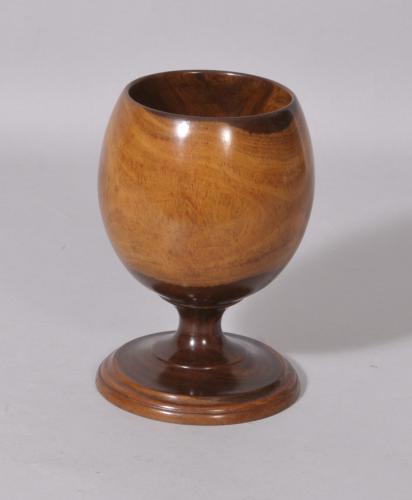S/2480 Antique Treen 19th Century Lignum Vitae Goblet