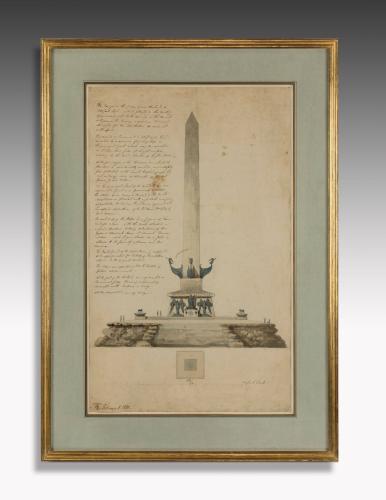 Charles Heathcote Tatham – ‘Design for a Naval Monument’, Pencil, pen and grey ink, wash, Signed and dated ‘February 3. 1800.’