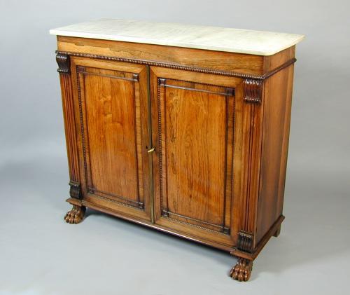 Regency rosewood marble topped cabinet in the manner of Gillows, c.1820