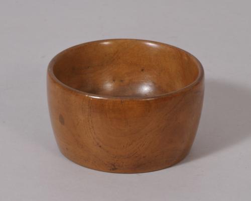S/2595 Antique Treen 19th Century Lignum Vitae Wool Bowl