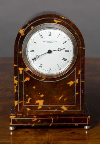 Edwardian Tortoiseshell Mantel Clock