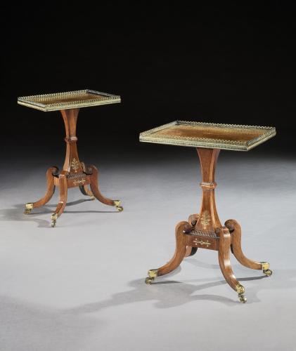 A Rare Pair of Regency Period Rosewood Sidetables England circa 1820