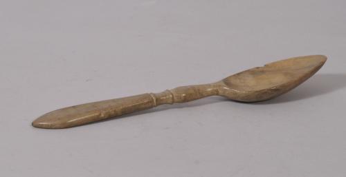 S/2810 Antique Treen 19th Century Sycamore Serving Spoon