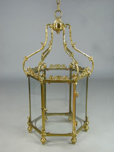 Large scale brass hall lantern, c.1850