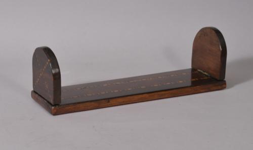 S/2845 Antique Treen 19th Century Yew Wood, Rosewood and Mahogany Book Rest