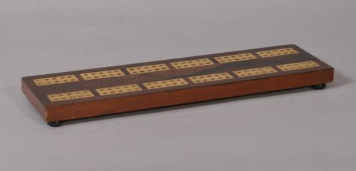 S/2846 Antique Treen Late Victorian Rosewood Cribbage Board