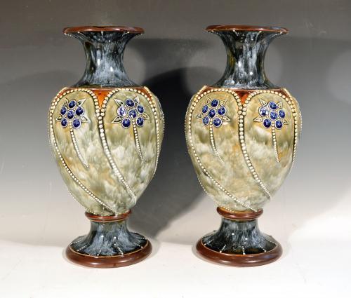 Royal Doulton Marbled Pottery Vases, 1903-05.
