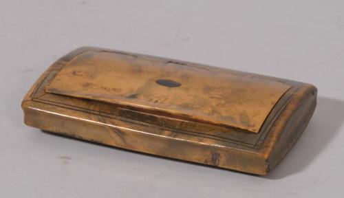 S/2857 Antique Treen 19th Century Masur Birch Pocket Snuff Box