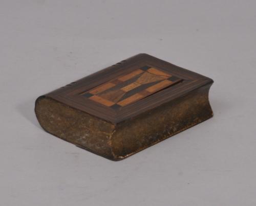 S/2909 Antique Treen 19th Century Specimen Woods Book Box