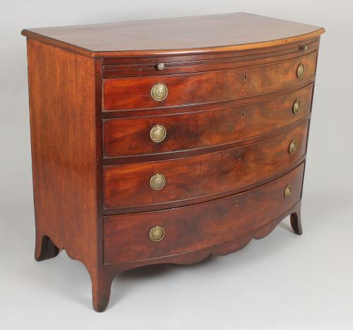 George III period mahogany bow-fronted chest-of-drawers