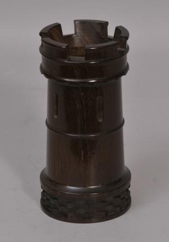 S/2920 Antique Treen 19th Century Lignum Vitae Spill Vase