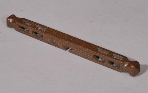 S/2944 Antique Treen 19th Century Welsh Signed and Dated Mahogany Knitting Sheath