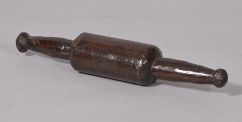 S/2985 Antique Treen 19th Century Hardwood Rolling Pin